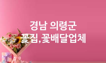 경남 의령군 꽃집,꽃배달 추천 TOP 1